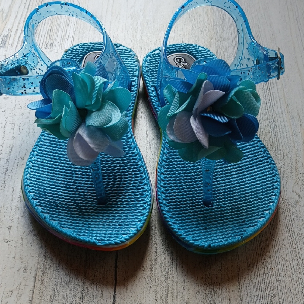 Chatties Blue Floral Sandals for Beach Days